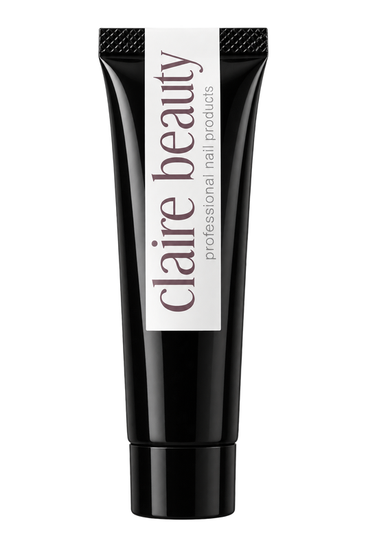 claire beauty Press On Glue Gel 15 g in schwarzer Tube mit weissem Etikett, freigestellt