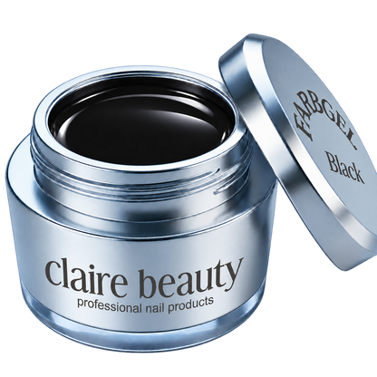 claire beauty Farbgel Black im offenen Tiegel