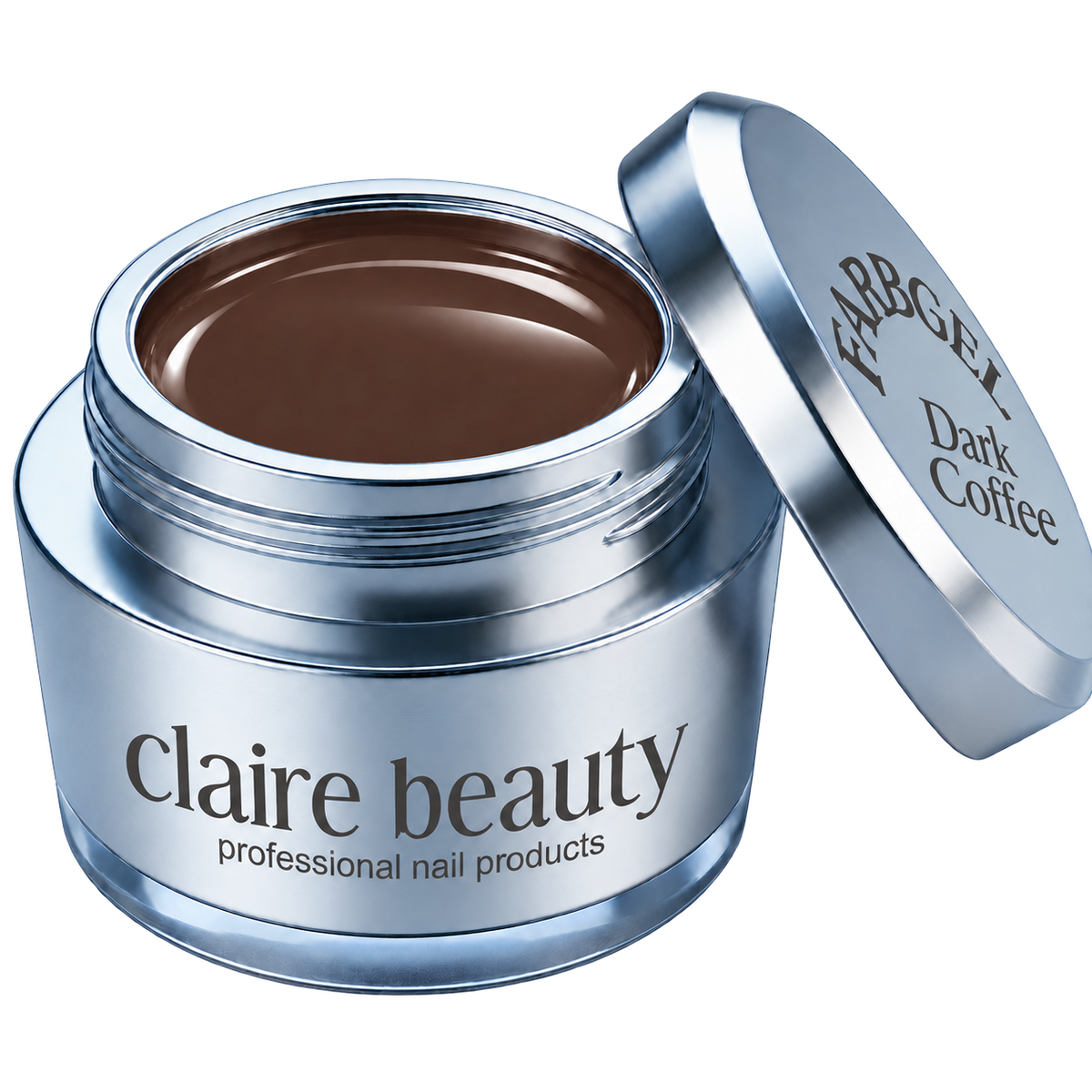 claire beauty Farbgel Dark Coffee im offenen Tiegel