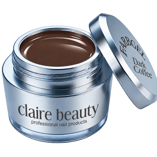 claire beauty Farbgel Dark Coffee im offenen Tiegel