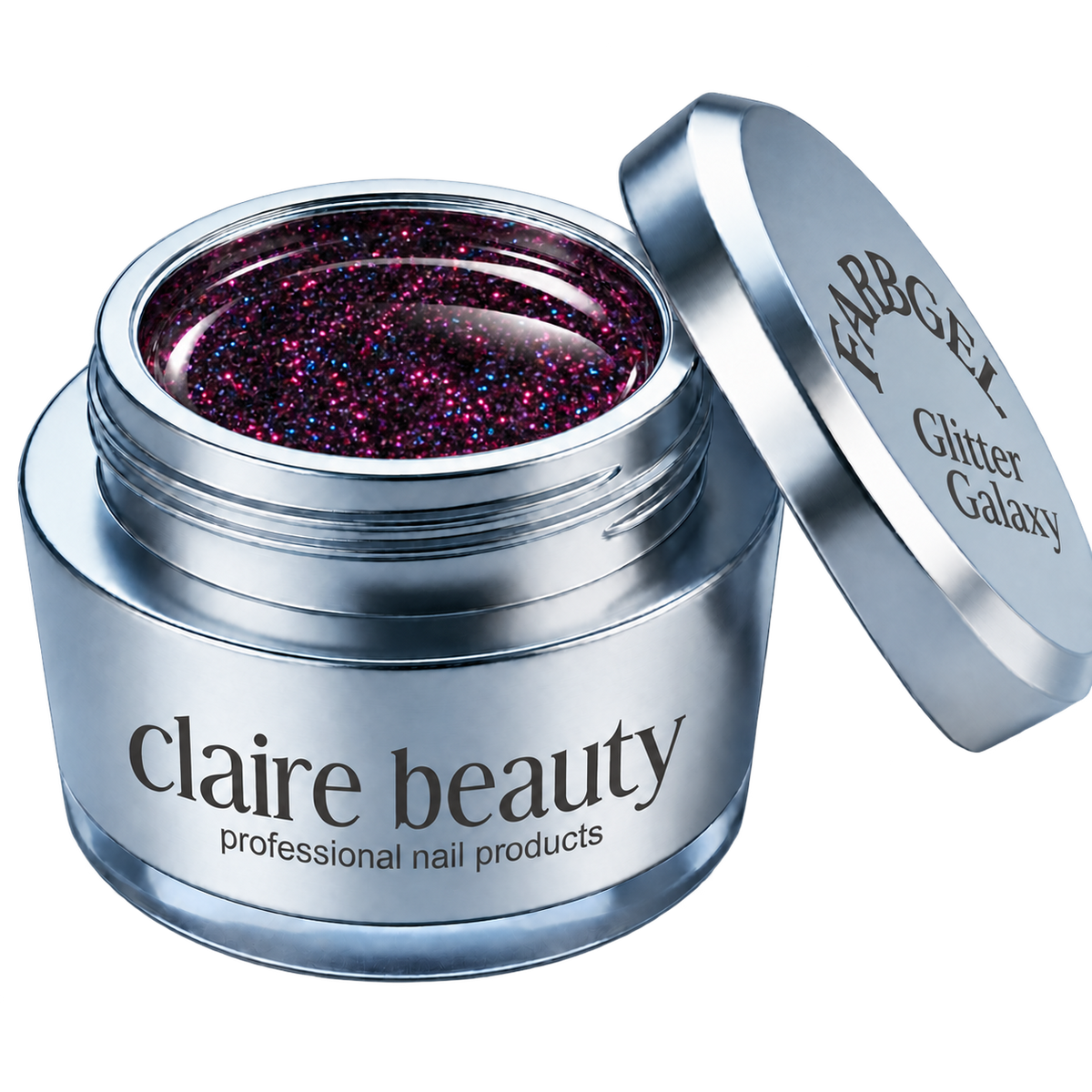 claire beauty Farbgel Glitter Galaxy im offenen Tiegel