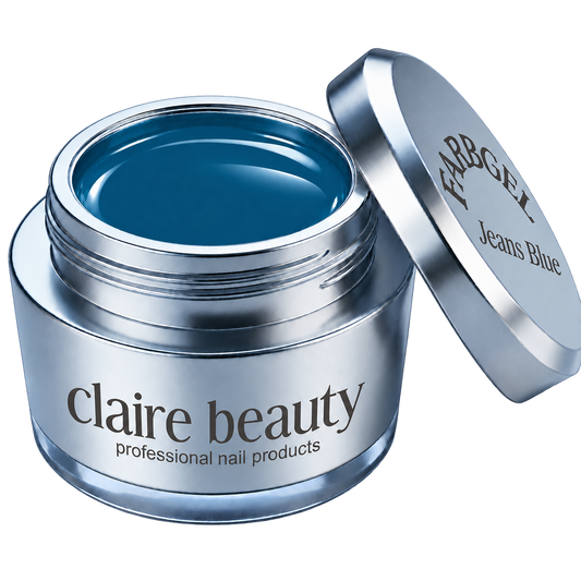 claire beauty Farbgel Jeans Blue im offenen Tiegel