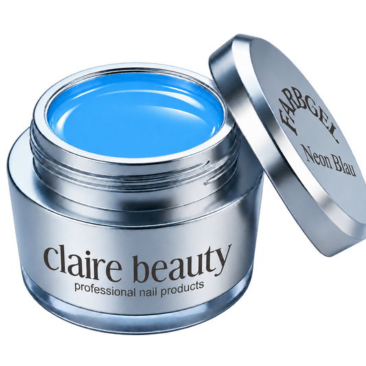 claire beauty Farbgel Neon Blau im offenen Tiegel
