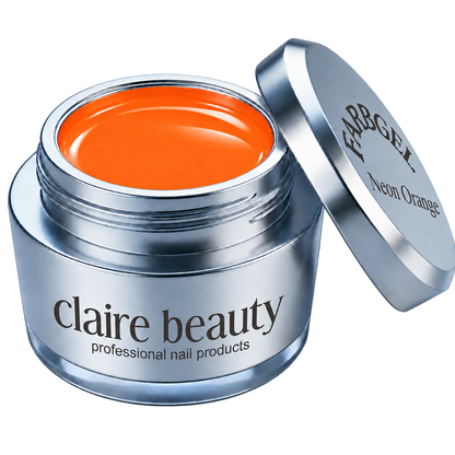 claire beauty Farbgel Neon Orange im offenen Tiegel