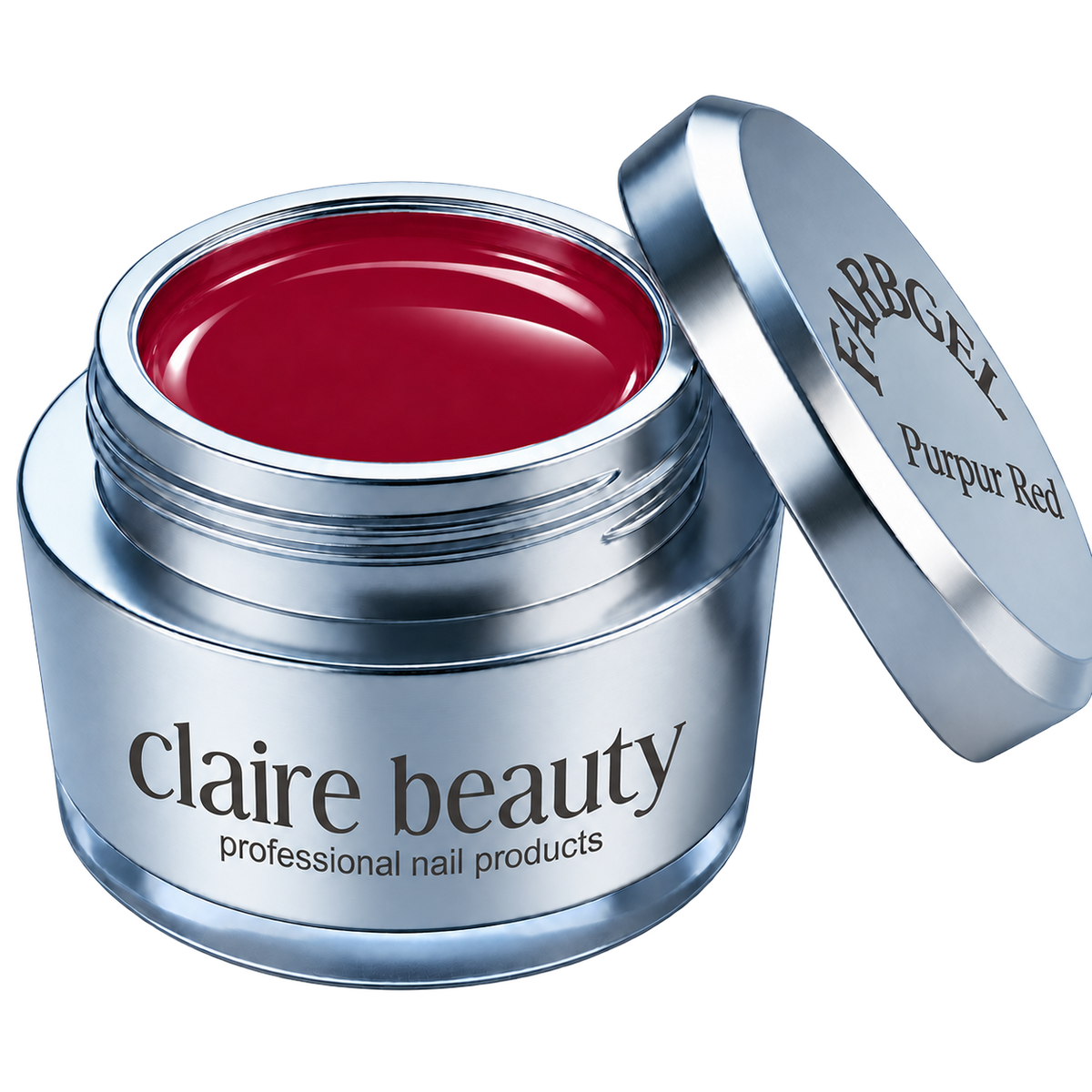 claire beauty Farbgel Purpur Red im offenen Tiegel