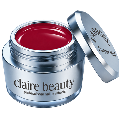 claire beauty Farbgel Purpur Red im offenen Tiegel