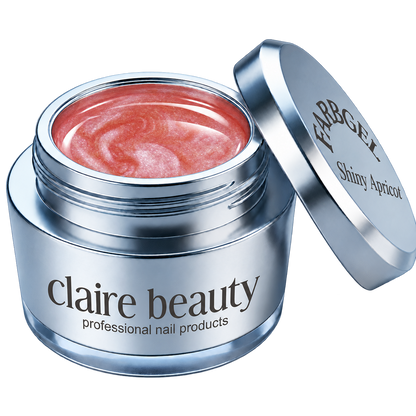 claire beauty Farbgel Shiny Apricot im offenen Tiegel
