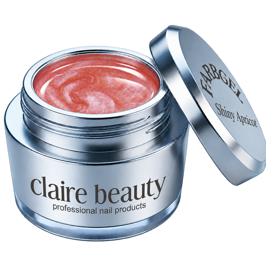 claire beauty Farbgel Shiny Apricot im offenen Tiegel