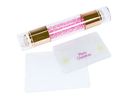 Design Stempel & Scraper Klar im Set mit Strasssteinen