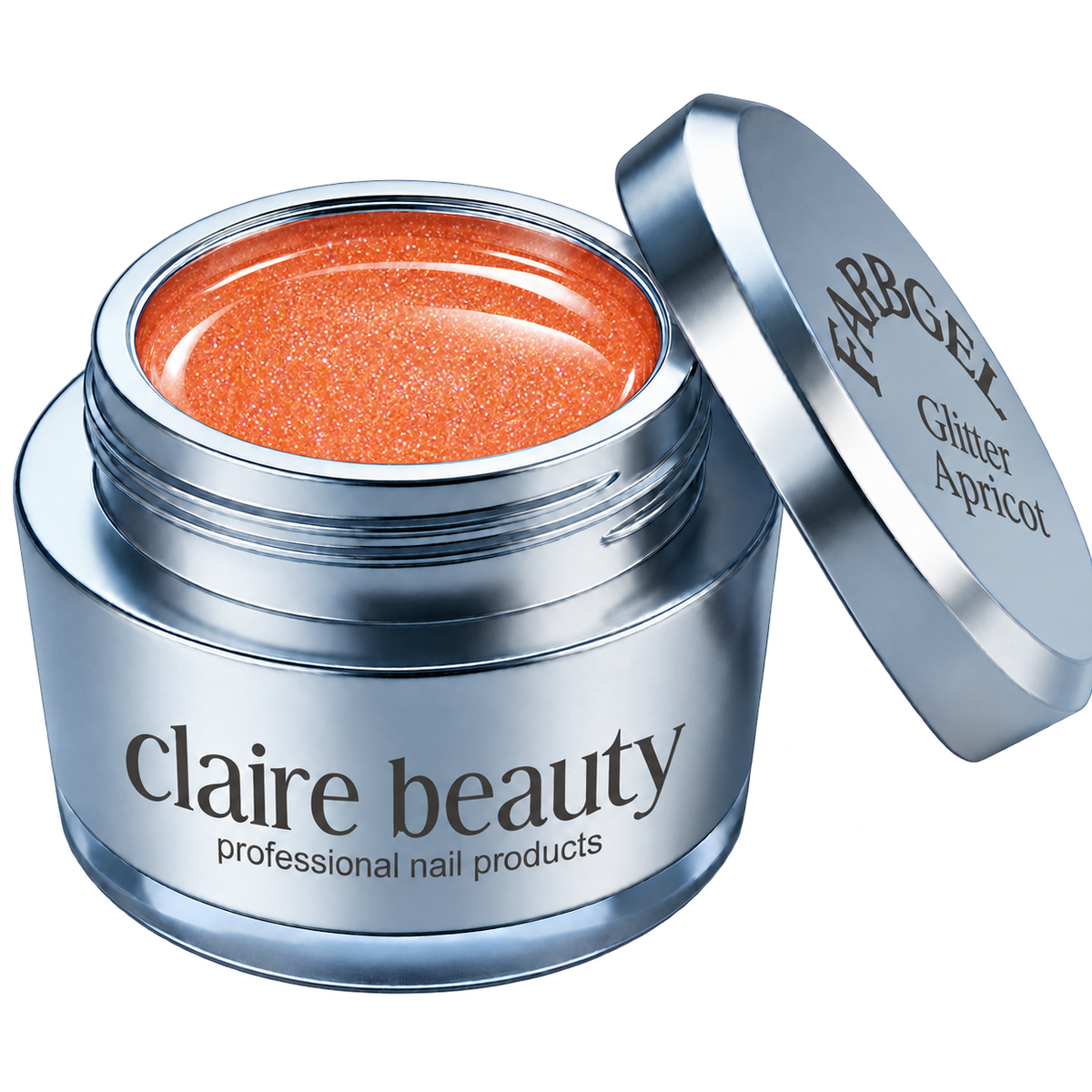 claire beauty Farbgel Glitter Apricot im Tiegel