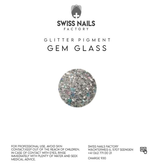Gem glass glitter - White JS06