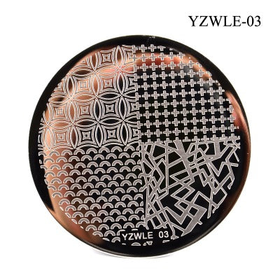 Nailart Stamping Schablone Rund YZWLE-03