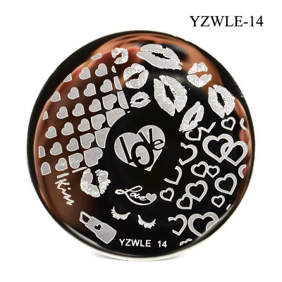 Nailart Stamping Schablone Rund YZWLE-14