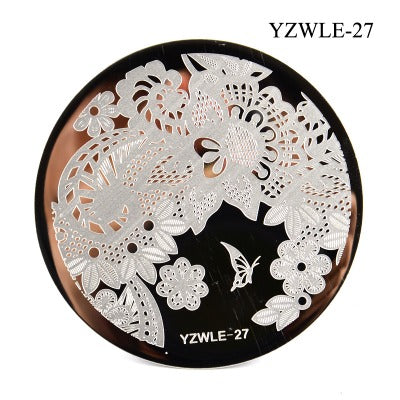 Nailart Stamping Schablone Rund YZWLE-27
