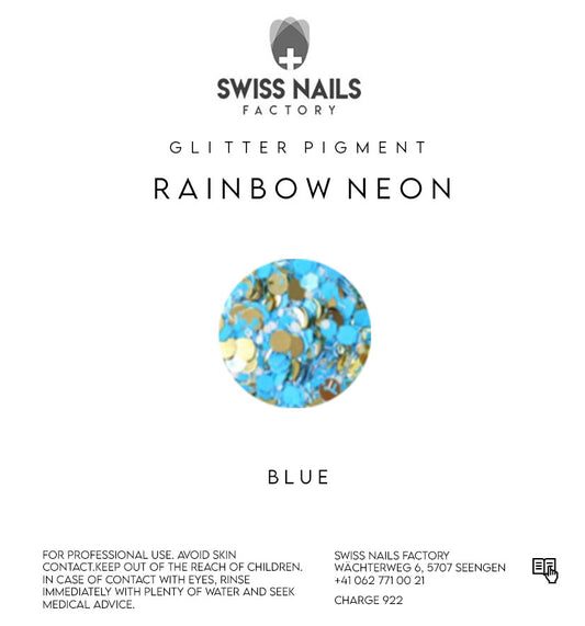 Rainbow neon sequins - Blue GN10F