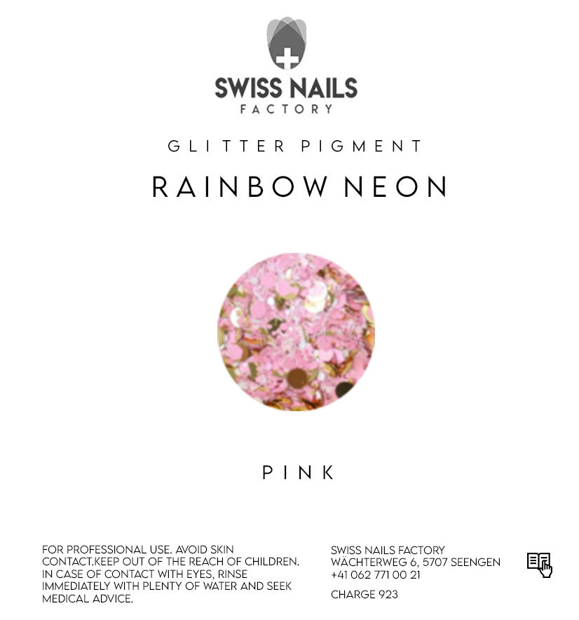 Rainbow neon sequins - Pink GN12F