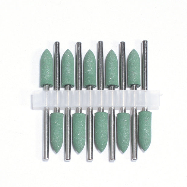 Grüner Silikonpolierer von Nails Factory, mittel/grob 240 Grit, 7mm Durchmesser, für Nagel- und Nagelvorsatzbearbeitung