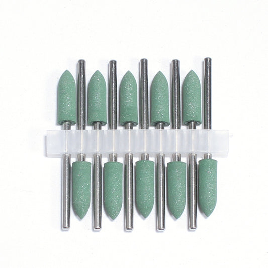 Grüner Silikonpolierer von Nails Factory, mittel/grob 240 Grit, 7mm Durchmesser, für Nagel- und Nagelvorsatzbearbeitung