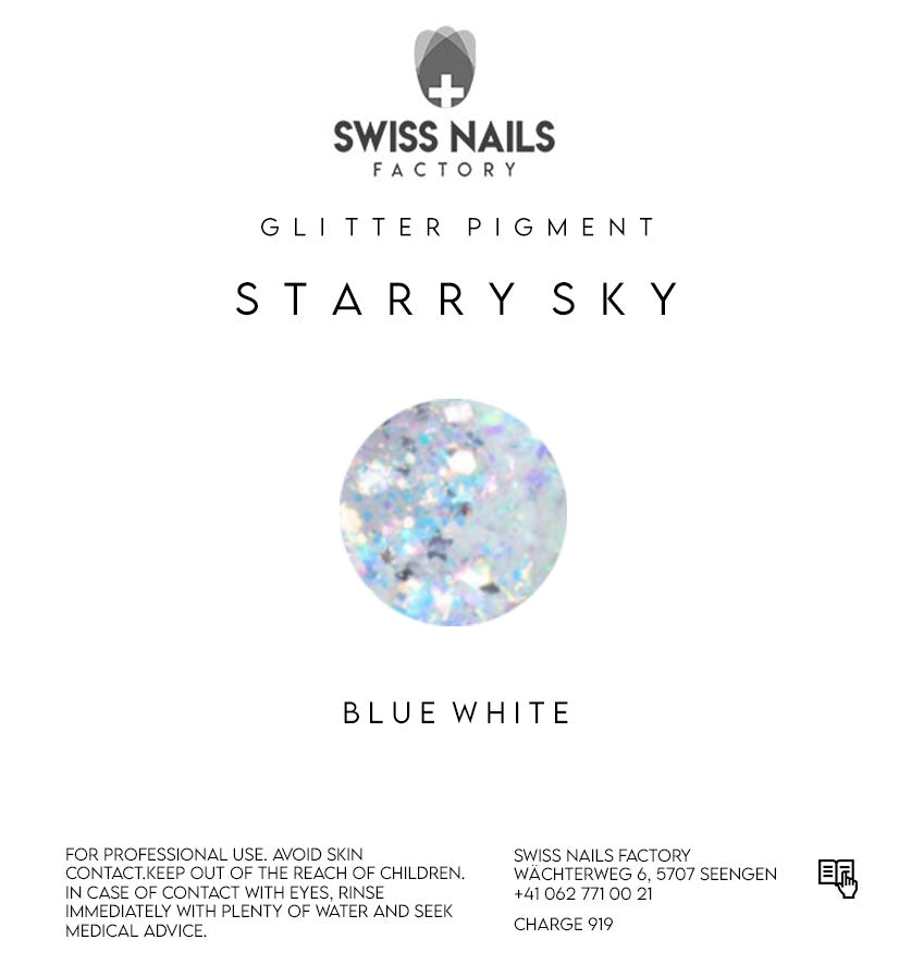 Starry sky transparent sequins - Blue white GM01