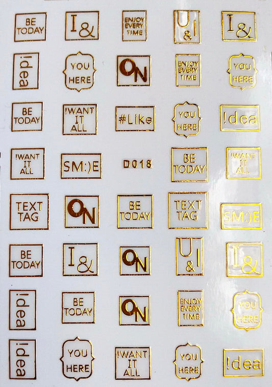 Sticker Motto D018 gold