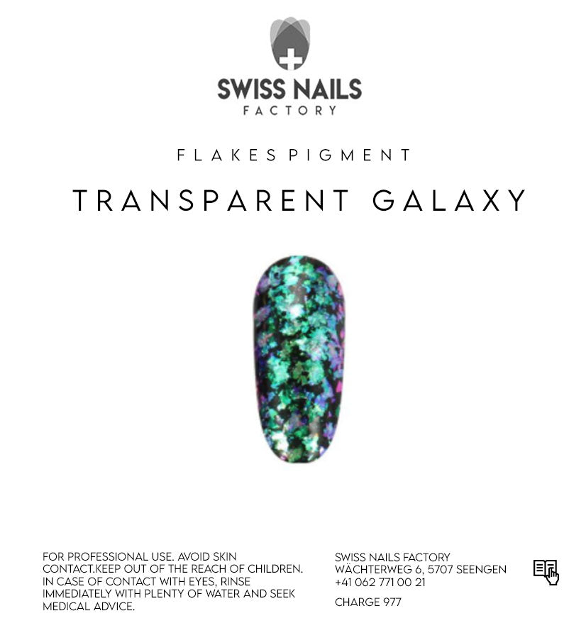 Transparent galaxy opal flakes - Green TF12