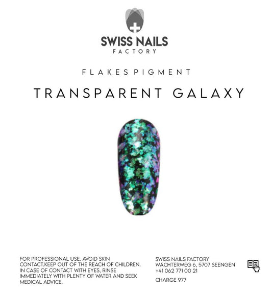 Transparent galaxy opal flakes - Green TF12